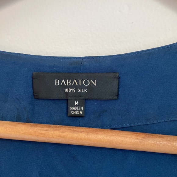 Babaton (Aritzia) Corbett Navy Blue Silk Romper/Jumpsuit, Size Medium - Picture 3 of 4